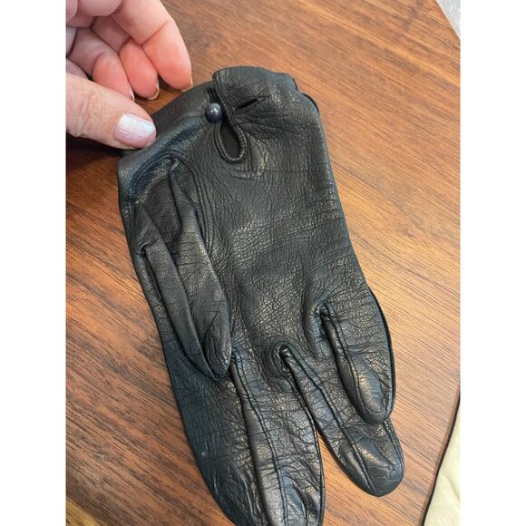 Vintage women gloves Hensen Kayser size 6.5  black white packaged classic - Picture 9 of 11